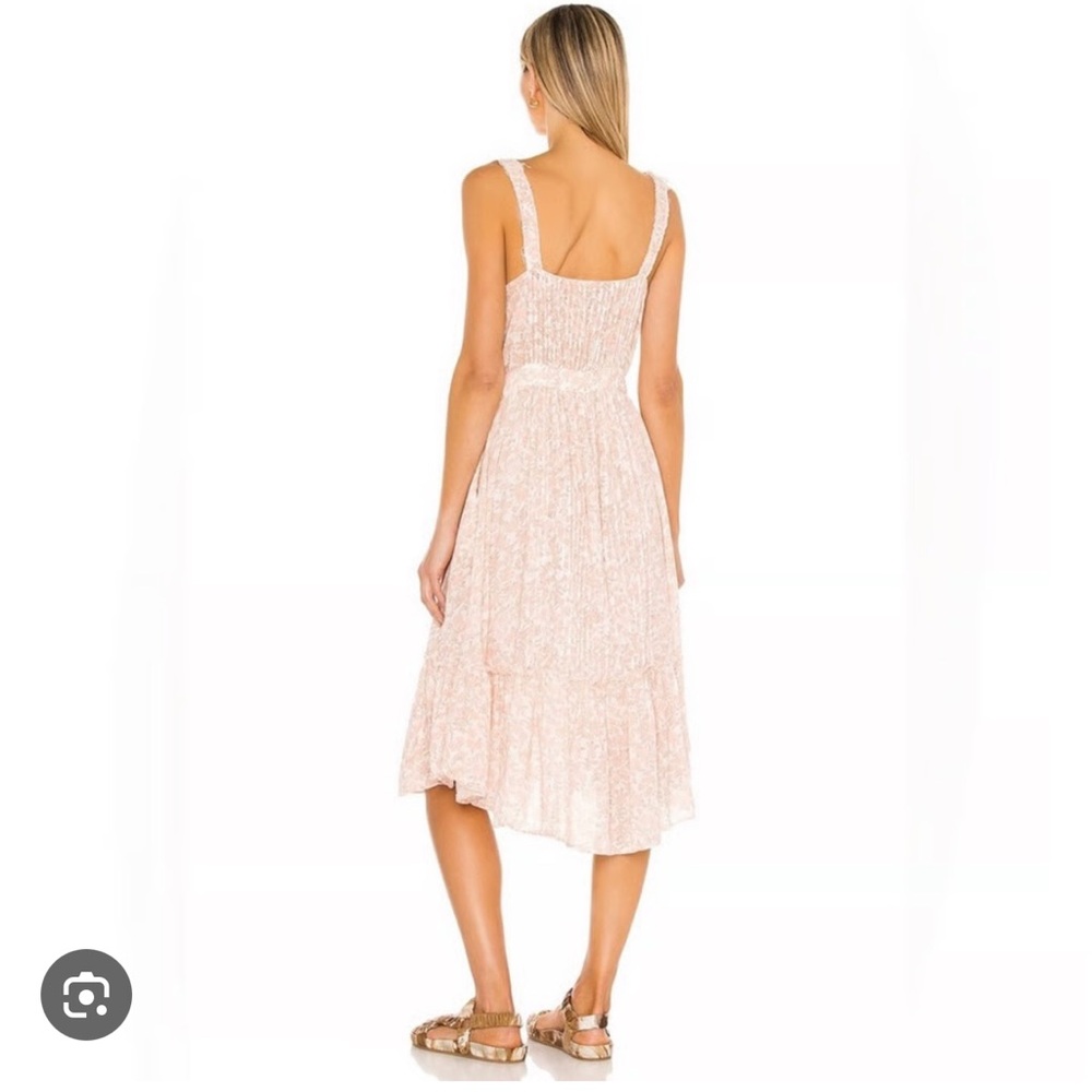 LoveShackFancy Pale Pink Floral Midi Dress - Picture 6 of 7
